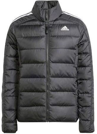 adidas Donna Essentials 3-Stripes Light Down Jacket, Black, L