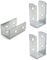 DOJA Barcelona | U Pfostenträger | 2er-Pack | U-Pfostenträger für Holzpfosten | 45x45x100mm | Stärke 2mm | Zink verzinkt | Holz Pfostenträger für Wandverankerungen, Gartenlauben, Zaunpfosten...