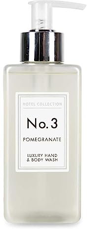 Hotel Collection No.3 Pomegranate Luxury Hand & Body Wash - 250ml | Moisturizing Formula, Refreshing Scent, Hydrating and Nourishing