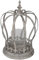 dekorative nostalgische Garten Krone als Windlicht mit Glaseinsatz Metall antikgrau Vintage Optik
