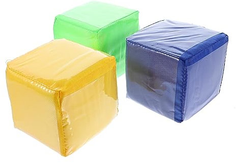 HOMSFOU Spielzeugpreise 3st Transparentes Taschenkartenquadrat-wurf- 3tlg Mathe-würfel Schaumstoffwürfel Mit Taschen 6-seitige Spielwürfel -würfel Taschenwürfel Klipp PVC Schüttgut Spaß