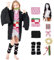 Pomzio Nezuko Cosplay Kostüm Nezuko Mädchen Nezuko Kleid mit Nezuko Perücke für Halloween Karneval 9 Stück Nezuko Cosplay Frauen Kostüme Nezuko Kleidung