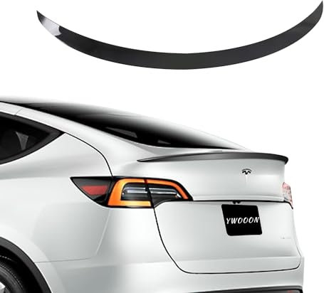 Ywooon Spoilerflügel für Tesla Model Y 2020–2024 Zubehör OEM Performance Heckspoiler Lippe Kofferraum Deckel Heckkofferraumlippe Heckdeckel ABS (Glänzend Schwarz)