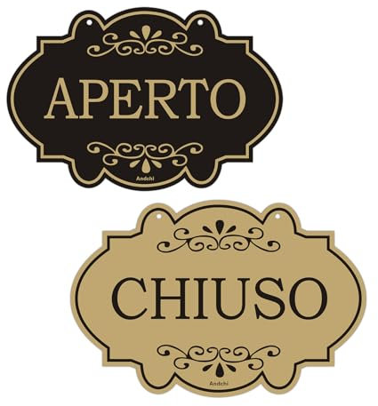 Andchi Set di 2 pannelli Cartello per porta Aperta/Chiusa Cartello per negozio reversibile su due lati con nastro pendente per negozio, caffè, bar 20x30cm