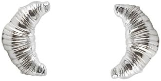 BeNtLi Ohrstecker aus 925er-Sterlingsilber, Nischen-Ohrringe in Croissant-Form,