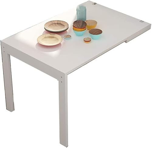 OPiCa Multifunktionaler Klapptisch, Teleskop-Klapp-Esstisch, an der Wand montierter Klapp-Stehtisch am Hängetisch (weiß)