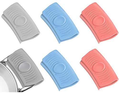 6 Stück Silikongriffe für Töpfe, Txeouse Wärmedämmung Topflappen Silikon, Topfgriff Hitzeschutz, Handhabung von Heißen Töpfen und Pfannen