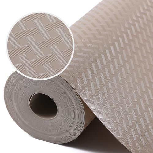 StaHom Beige Shelf Liners for Kitchen Cabinet Refrigerator Liner Waterproof & Oil-Proof Kitchen Cupboard Liner Plastic Drawer Mats EVA Material Non Adhesive Fridge Liner 17.5 x 78.7 Inches