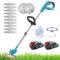 Garden Cordless Strimmer for Makita 18V Battery, Electric Grass Trimmer with 2 * 3000 mAH Battery, Height Adjustable Grass Strimmer and Edger with 12 Metal Blades For Garden Clearing Weeds Trees