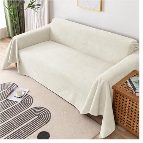 Wasserdicht Couch Überwurfdecke Beige/Grau/Braun Sofadecke Polyester-Sofaüberwurf l form xxl Sofaschoner 1-, 2-, 3-, 4-Sitzer-Sofa-Decke, L-förmige Ecke, Universal-Couchbezug Sofabezug ( Color : Beige