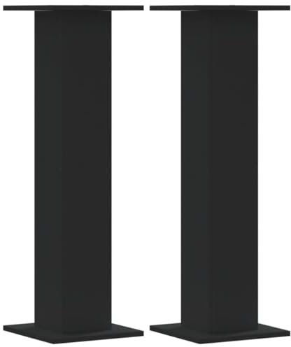 vidaXL Pflanzenständer 2 STK., Blumenständer Hohle Konstruktion, Dekosäule Podest für Pflanzen Dekoartikel, Blumenhocker Blumensäule, Schwarz Holzwerkstoff