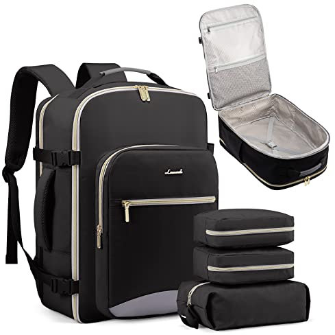 LOVEVOOK Mochila de Viaje, Impermeable 30L Mochilas Maletas Cabina Avion para Easyjet Ryanair, Bolsa de Viaje Mujer Equipaje de Mano Computadora portátil 15,6 Pulgadas