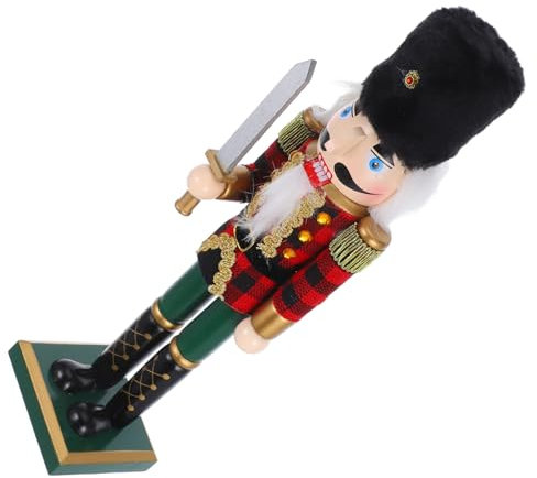 PRETYZOOM Christmas Nutcracker Soldier Large Gold Figurine Wooden Nutcracker Decoration for Xmas