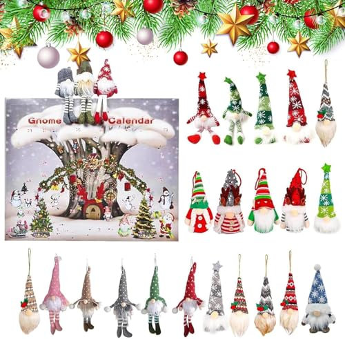 Weihnachtswichtel-Adventskalender 2024, Weihnachts-Countdown-Kalender Mit 24 Sammelbaren Wichtelpuppen, Weihnachtswichtel-Dekoration, Wichtelkalender-Dekoration
