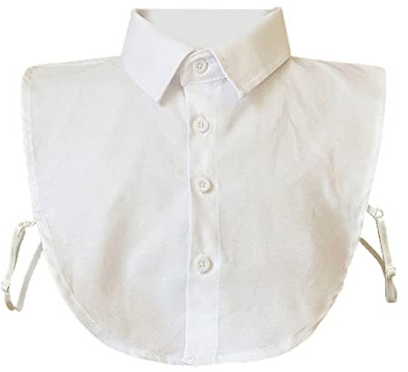 Demi-chemise à revers amovible pour homme - Faux col - Couleur unie - Pour le bureau, les affaires, la décoration de base, blanc, S-L