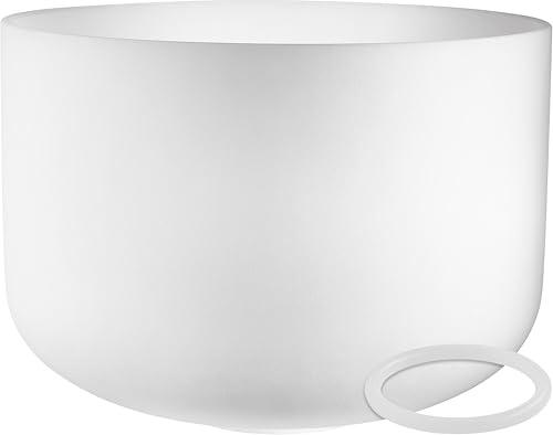 Sonic Energy 16 Zoll Kristallklangschale – 440 Hz, Ton D3, Herzchakra – Für Meditation, Yoga, Klangheilung – Inkl. Silikonring (CSBM16D3)