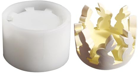 Nexoria Silikonformen Gießformen Ostern, Hase & Zylinder, 2 Stück, Hochwertiges Silikon, Einfach zu Verwenden, Kompatibel mit Epoxid, Wachs, Gips, für Handwerk