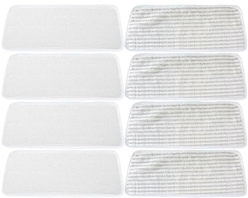 Tampons de rechange pour nettoyeur vapeur Vileda XXL/PLUS XXL, lavables, en microfibre, pour le nettoyage des sols (4 blancs + 4 gris)