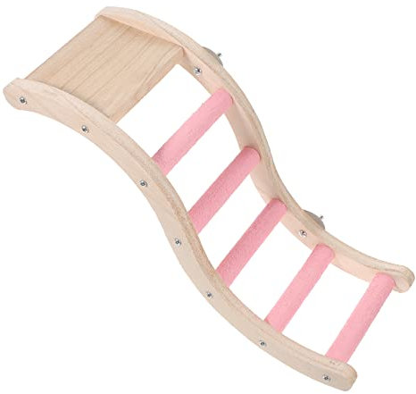 POPETPOP Papageienleiter Holz Kletterspielzeug Vogelkäfig Zubehör Kleine Haustierleiter Spielzeug Für Sittiche Papageien Und Andere Kleinvögel Zum Klettern Und Entdecken