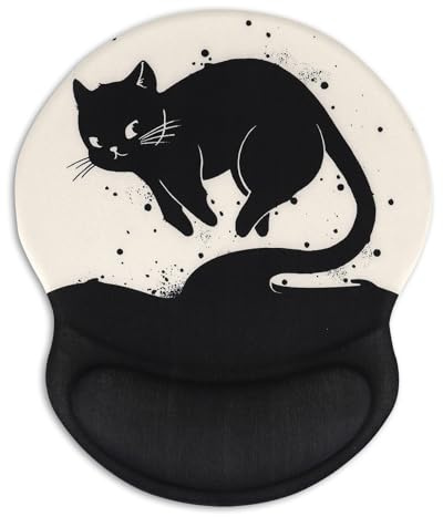 AOKSUNOVA Tapis de Souris Ergonomique avec Coussin en Gel, Motif Chat, avec Repose-Poignet