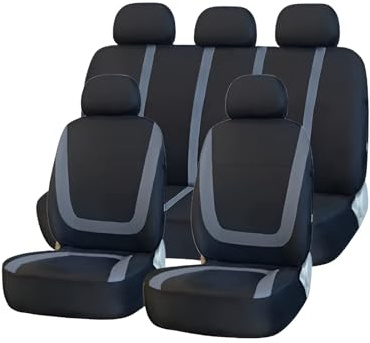 Rumplex Sitzbezüge Schonbezug Sitzauflage Für VW Für Volkswagen Golf Passat Polo Tiguan Touareg Touran Jetta Beetle Bora Caddy Cc b7 EOS Id.3 4 5 Jetta Lupo Sharan T-Cross Taigo Up Vento (Grau)