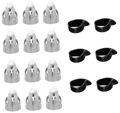 AKOOSY Zinklegierung Daumen Finger Picks Set Verstellbar Robust Langlebig Ergonomisch Passend Praktische Gitarrenplektren Zubehör Schwarz Daumen Finger Geeignet für Akustikgitarre Banjo