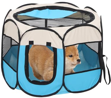 Ancsttu Indoor Hunde- Welpe Kitten Camping Mesh Halbgeschlossenes - Geräumiger Atmungsaktiver Auslauf Für Welpen Kätzchen Kleintiere Im Freien Reise Garten Freiluftbereich