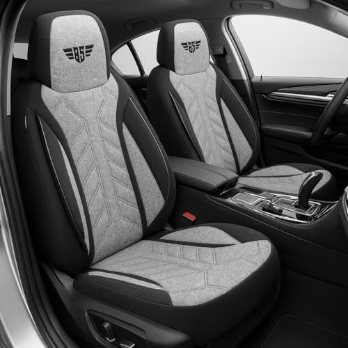 Sitzbezüge passend für Opel Vivaro | Farbe: Schwarz-Hellgrau | Model: Prime Pilot | Autositzbezüge | Sitzschoner | Schonbezüge | HERM201