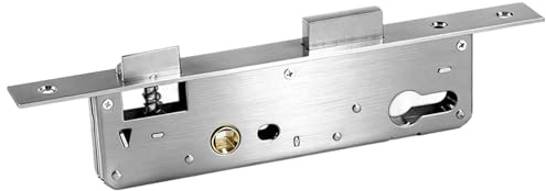 Cerradura de embutir para marco de tubo de acero inoxidable, distancia de 92 mm, mandril de 20/25/30/35/40 mm, inserto de cerradura para puerta izquierda/derecha, cerradura para puerta de jardín