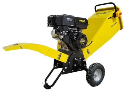 Nemura Broyeur vegetaux et branches thermique 420cc - Série Lourde - Capacité 100mm - Double Système de Broyage - Bouton d'arrêt de sécurité - Qualité Professionnelle - Marque Française