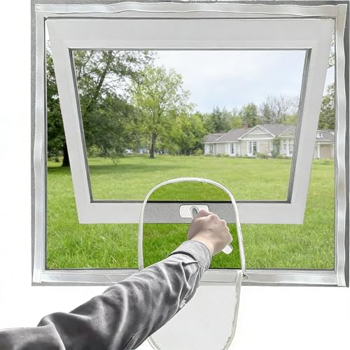 Fly Screens for Windows - Window Nets to Keep Bugs Out Fine Mesh - Custom Size Window Fly Screen with Zipper Opening, Window Mesh Insect Screen - Cat Window Guard