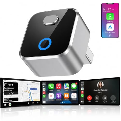 Kabelloser CarPlay-Adapter für iPhone, 2-in-1-USB-Carplay-Wireless-Adapter für CarPlay & Android, Auto-Wireless-Adapter, One-Klick-Switch-Benutzer, unterstützt Karte, Musik, Spotify, etc. Funktional