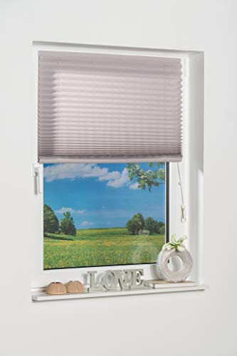 K-Home® Klebe-Plissee Grau Lichtschutz B85 x H130 cm