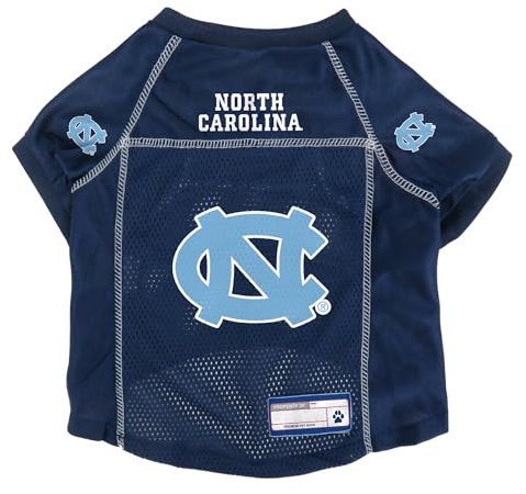 Littlearth Basic Pet Sports Jersey Designed for Dogs and Cats NCAA North Carolina Tar Heels Haustiertrikot, Größe XS, Marineblau, Teamfarbe, (Neck: 9, Girth: 10-13, Back: 8)
