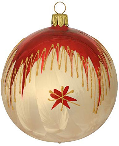 Jingle Bells Lauscha Christbaumkugel 10cm Tradition 4Stück per Box mundgeblasen