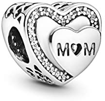 PANDORA Funkelndes Mum-Herz Charm Sterling-Silber 7 x 10,5 x 11 mm (T/H/B)