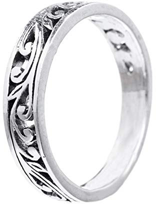 Windalf Fairy Ring LUCIA h: 0.4 cm Feenhafte Ornamentik Midi-Ring 925 Sterlingsilber (Silber, 44 (14.0))