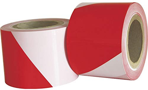 Foltec 975ABHDPE Absperrband rot-weiß 75mm x 500m