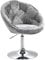 SVITA Havanna Cocktail-Sessel Lounge Clubsessel Drehsessel Samt-Optik glänzend Retro Barhocker Samt Silber