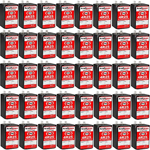 kraftmax 40er Pack 4R25 PRO - 6V Hochleistungs- Industrial Longlife Blockbatterie - 6 Volt Batterie Block - NEUSTE Generation 4R25X