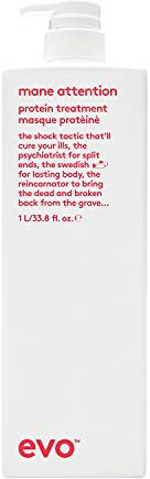 Evo mane attention protein treatment 1l I Intensive Haarcreme für kraftloses, brüchiges und coloriertes Haar I repariert und behandelt geschädigtes, sprödes Haar I vegan, ohne Sulfate