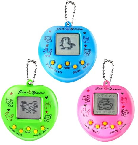 Machine de Jeu électronique pour Animaux domestiques, 3 Consoles de Jeu virtuelles, Mini Jouet Cadeau d'anniversaire avec Porte-clés