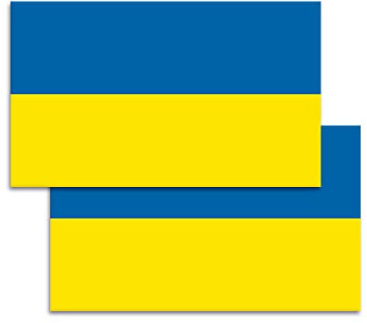 IGNIXIA Ukraine Flag 3x5 Inches Car Decals (Pack of 2) Ukrainian Flag Car Stickers Flags Bumper Stickers, Window Stickers Premium Vinyl UV Laminate Sticker (6 x 4 Inches)