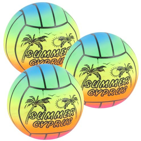 Strand Regenbogenbälle:3 Stücke Aufblasbare Strandbal Mini Aufblasbarer Poolball - Rave Party Für Strand-Schwimmbad-Spielplatz(Zufälliger Stils)- 16Cm