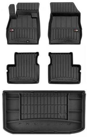 MOTOS Satz Gummifußmatten und Kofferraummatten passend für Nissan Micra K13 2010-2016 Hatchback, ohne höhenverstellbaren Kofferraumboden Verbessern Sie Ihren Reisekomfort mit Antirutschmatte Auto 3D-