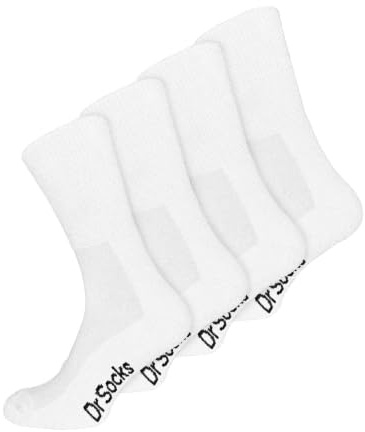 Dr.Socks 4er Pack Ohne Gummibund Diabetikersocken Atmungsaktiv Bambus Socken | Extra Breit Nahtlos Socken für Geschwollene Füße