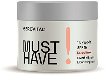 Gerovital Must Have, DD Feuchtigkeitscreme mit 1% Peptiden und SPF 15, Vitamin E, DD Cream Daily Defence | Gleichmäßige, geschützte und straffe Haut, 50 ml