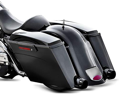 Seitenkoffer Motorrad Motorradkoffer kompatibel mit Harley Davidson Touring Chopper Koffer Stretched schwarz 35 Liter Craftride
