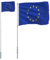 vidaXL Europaflagge mit Mast, Fahne Europas mit wetterfestem Fahnenmast, Nationalflagge für Garten, Länderflagge Länderfahne, 5,55 m Aluminium