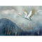 murando - Premium Photo Wallpaper Landscape 350x256 cm / 138x97 Non-Woven Premium Art Print Fleece Wall Mural Decoration Picture Design Modern Mountains Plants Heron Like Painted g-A-0364-a-a